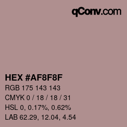 Color code: HEX #AF8F8F | qconv.com