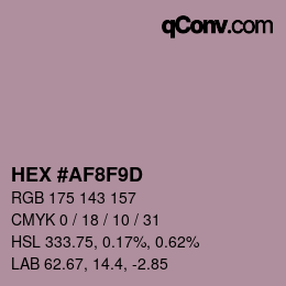 Color code: HEX #AF8F9D | qconv.com