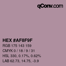 Color code: HEX #AF8F9F | qconv.com