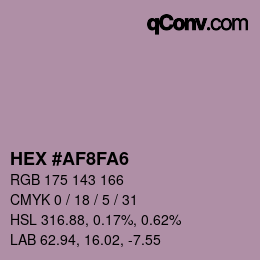 Color code: HEX #AF8FA6 | qconv.com