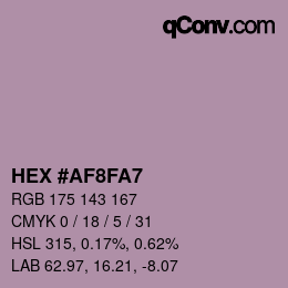 Color code: HEX #AF8FA7 | qconv.com