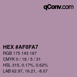 Color code: HEX #AF8FA7 | qconv.com