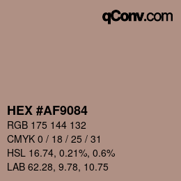カラーコード: HEX #AF9084 | qconv.com