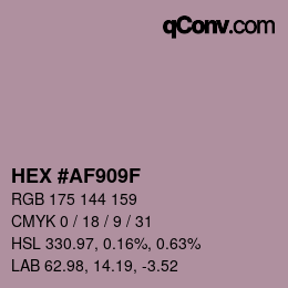 カラーコード: HEX #AF909F | qconv.com