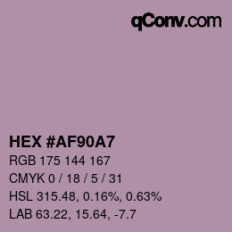 カラーコード: HEX #AF90A7 | qconv.com