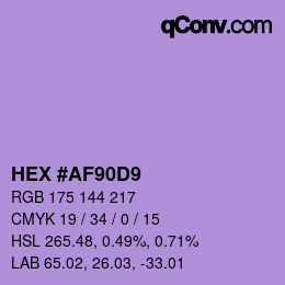 カラーコード: HEX #AF90D9 | qconv.com