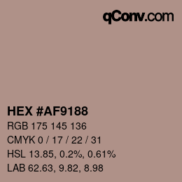 カラーコード: HEX #AF9188 | qconv.com