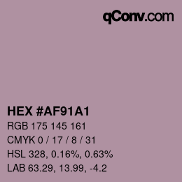 カラーコード: HEX #AF91A1 | qconv.com