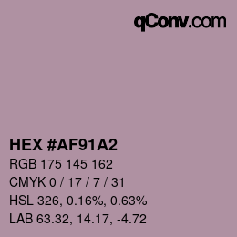 カラーコード: HEX #AF91A2 | qconv.com