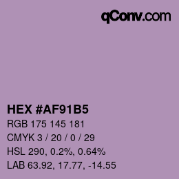 カラーコード: HEX #AF91B5 | qconv.com