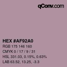 颜色代码: HEX #AF92A0 | qconv.com