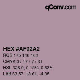 カラーコード: HEX #AF92A2 | qconv.com