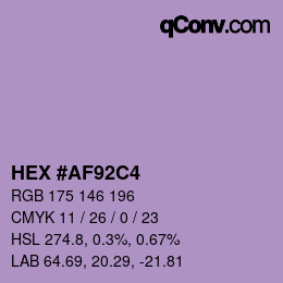 Código de color: HEX #AF92C4 | qconv.com