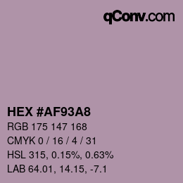 カラーコード: HEX #AF93A8 | qconv.com