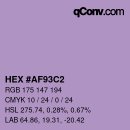 颜色代码: HEX #AF93C2 | qconv.com