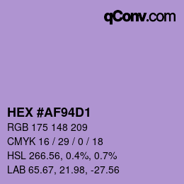 Color code: HEX #AF94D1 | qconv.com