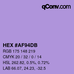 颜色代码: HEX #AF94DB | qconv.com