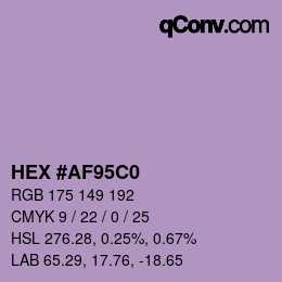 Color code: HEX #AF95C0 | qconv.com