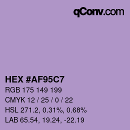 Color code: HEX #AF95C7 | qconv.com