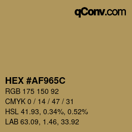 Color code: HEX #AF965C | qconv.com