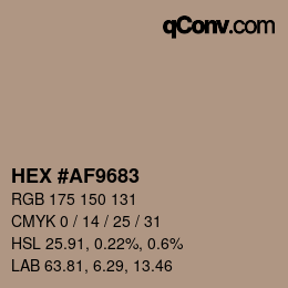 颜色代码: HEX #AF9683 | qconv.com
