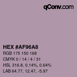 カラーコード: HEX #AF96A8 | qconv.com