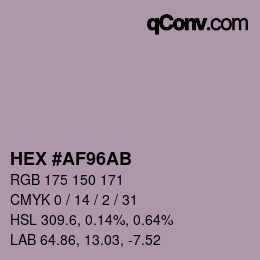 Color code: HEX #AF96AB | qconv.com