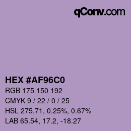 颜色代码: HEX #AF96C0 | qconv.com