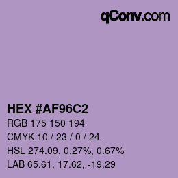 カラーコード: HEX #AF96C2 | qconv.com