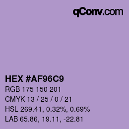 Color code: HEX #AF96C9 | qconv.com