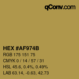 カラーコード: HEX #AF974B | qconv.com