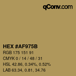 Color code: HEX #AF975B | qconv.com