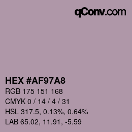 颜色代码: HEX #AF97A8 | qconv.com