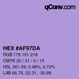Color code: HEX #AF97DA | qconv.com