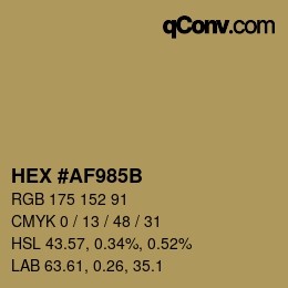 Color code: HEX #AF985B | qconv.com