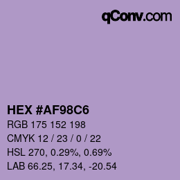 Color code: HEX #AF98C6 | qconv.com