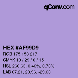 カラーコード: HEX #AF99D9 | qconv.com