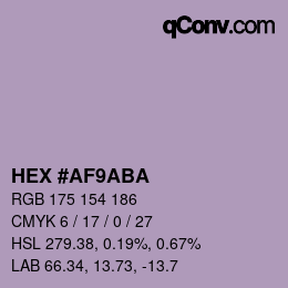 Color code: HEX #AF9ABA | qconv.com