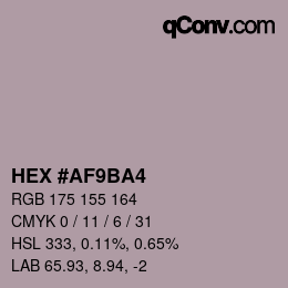 Color code: HEX #AF9BA4 | qconv.com