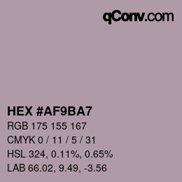カラーコード: HEX #AF9BA7 | qconv.com
