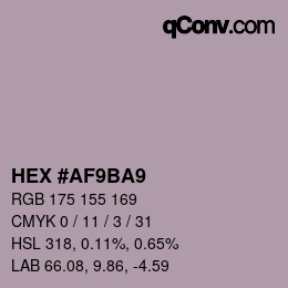 Color code: HEX #AF9BA9 | qconv.com