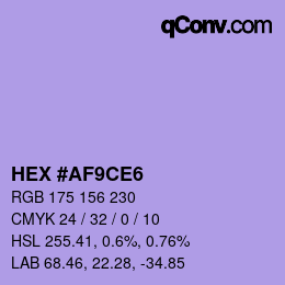 カラーコード: HEX #AF9CE6 | qconv.com