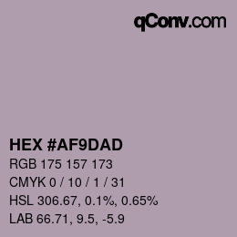 颜色代码: HEX #AF9DAD | qconv.com
