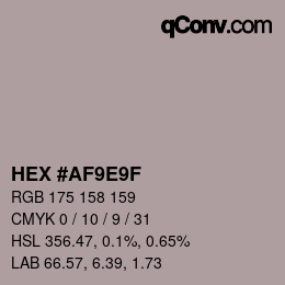 Color code: HEX #AF9E9F | qconv.com