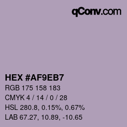 Color code: HEX #AF9EB7 | qconv.com