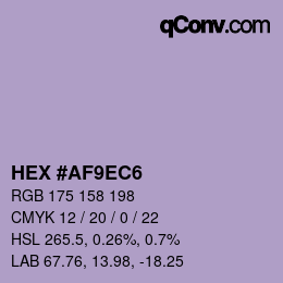 カラーコード: HEX #AF9EC6 | qconv.com
