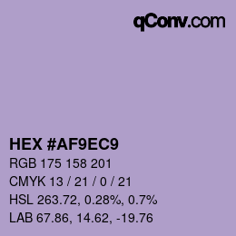 Color code: HEX #AF9EC9 | qconv.com