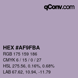 Farbcode: HEX #AF9FBA | qconv.com