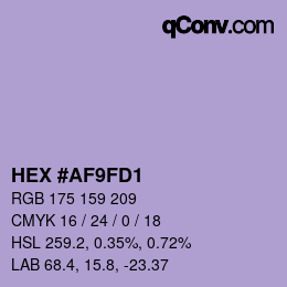 颜色代码: HEX #AF9FD1 | qconv.com