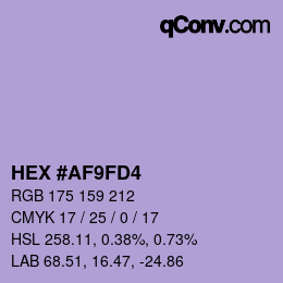 カラーコード: HEX #AF9FD4 | qconv.com